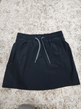 Avalanche Black Mini Skirt with Striped Drawstring